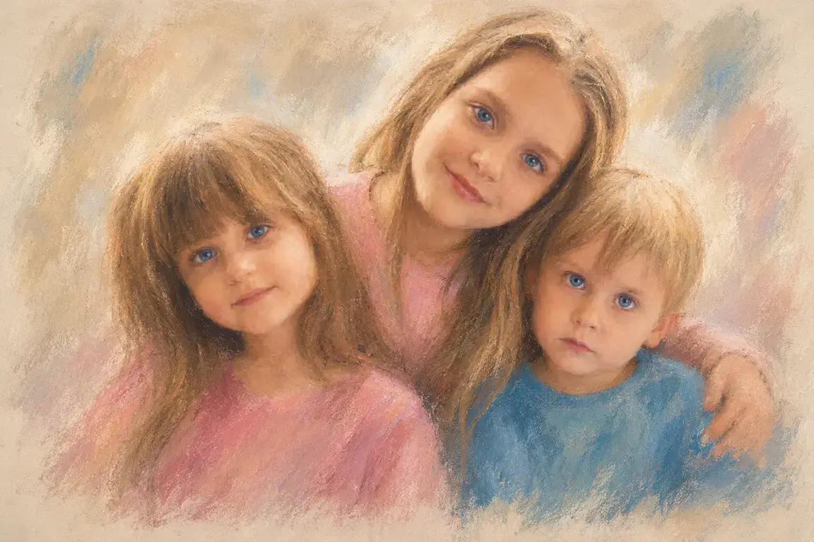 Family portrait · Oil on canvas · 70 × 50 cm